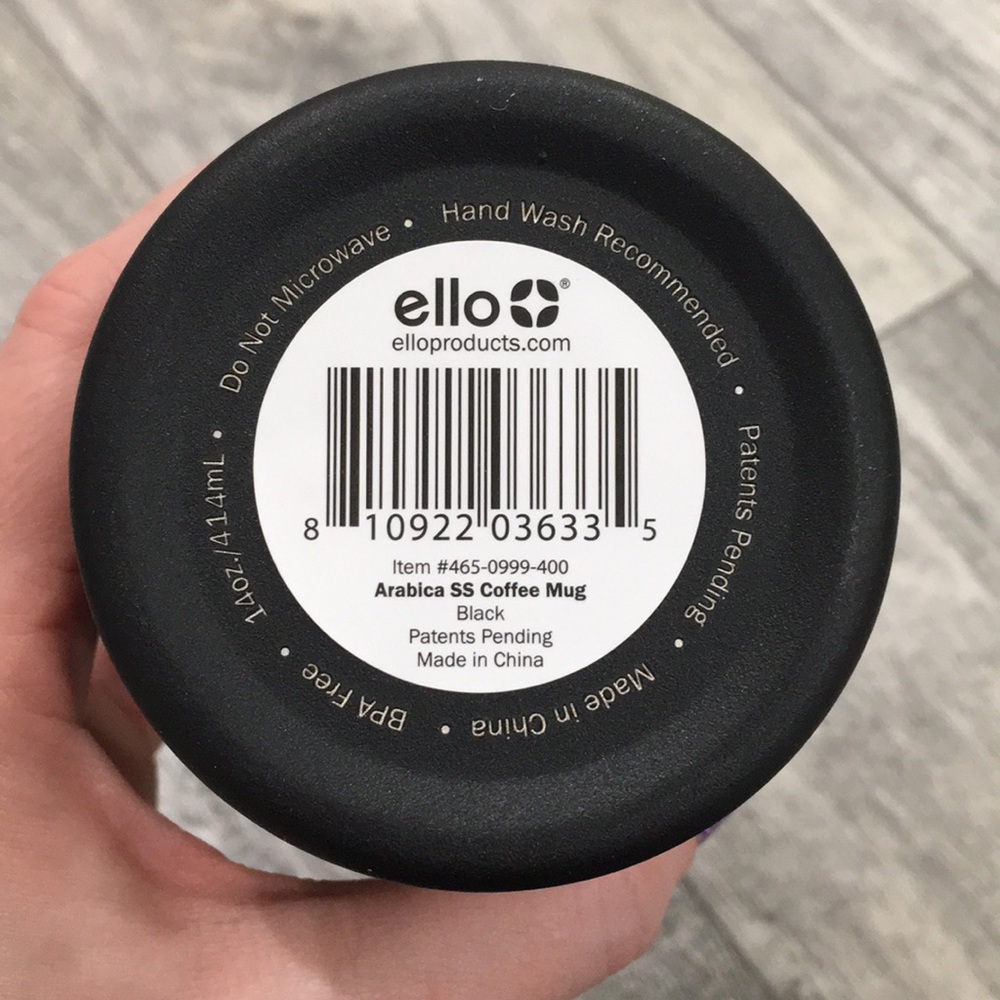 Black ello vacuum insulated Travel mug - Picture 7 of 11